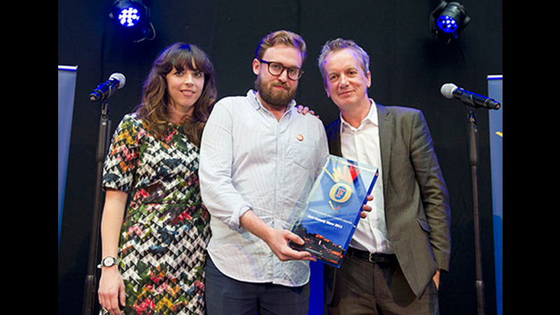 Bridget Christie, John Kearns and Frank Skinner